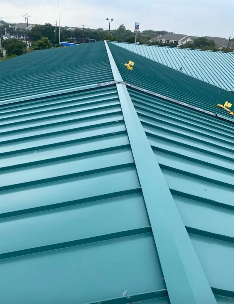 Green commercial metal roof ridge and valley for Metal Roof Repair in Washougal